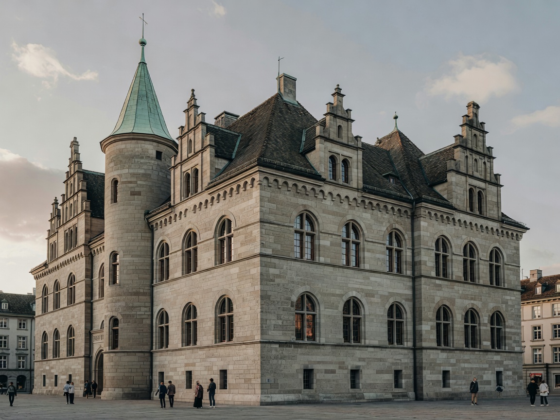 Exterior of Swiss National Museum in Zurich showcasing castle like historic architecture